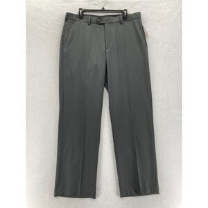 IZOD Dress Pants Mens 36x32 Gray Straight Leg Wrinkle Free MetrixFit No Fade NWT